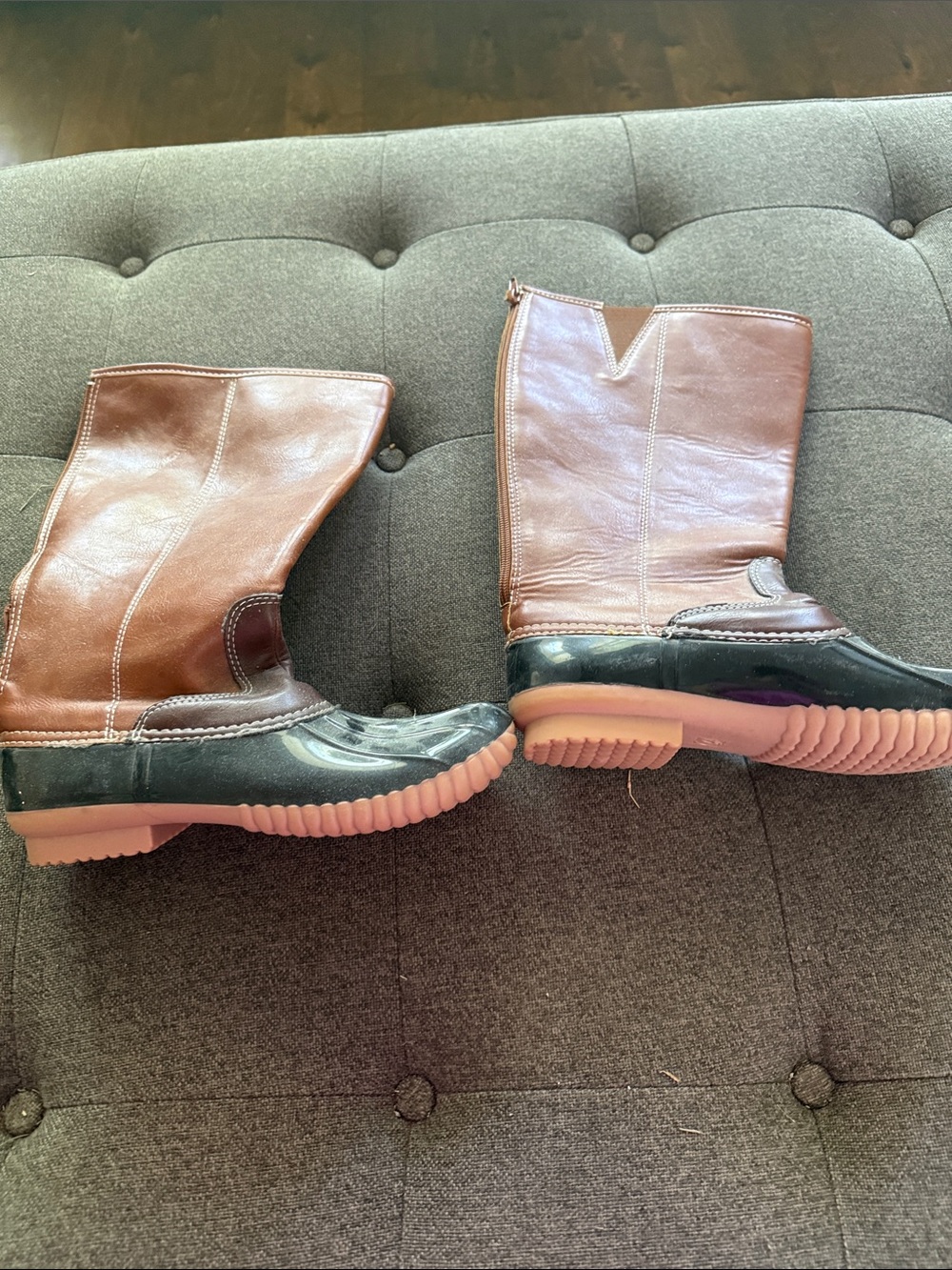 Kids Brown and Black Winter Duck Boots